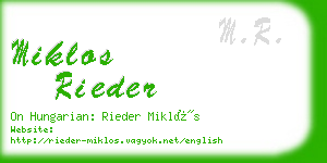 miklos rieder business card